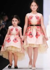 Fancy dress for girls high-low with a print