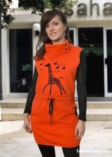 silk-screened footer dress