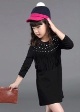 Black straight dress for a girl of 11 years old