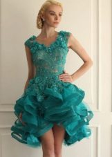 robe en organza bleu marine