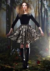 black dress with brocade yuka