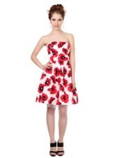 poplin dress in red