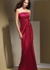burgundy satin bustier dress