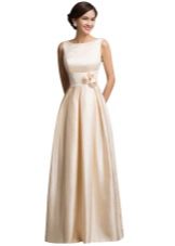 elegant satin floor-length dress