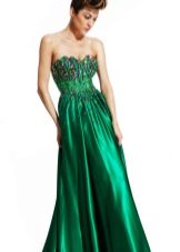 satin dress with gem-embellished bodice