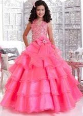 Pink fluffy dress for 4th grade prom