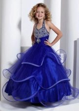 Blue Rhinestone Graduation Dress Grade 4