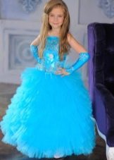 Grade 4 turquoise fluffy dress