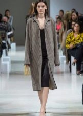 Gray coat for a midi dress