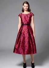 Black accessories for flared midi dress