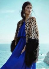 Fur coat for a blue dress