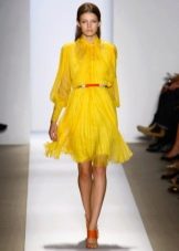 orange belt to yellow dress