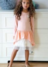 Knitted party dress for girls short