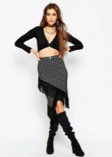 Asymmetric Skirt with Bodycon Top
