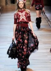 chiffon floor-length skirt