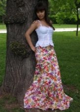 floral long summer sun skirt