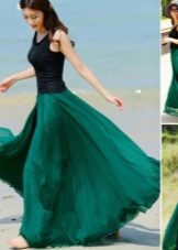 dark green full skirt