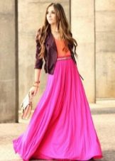pink summer skirt to the floor