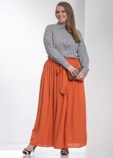 orange maxi skirt for fat women