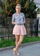 Summer mini skirt and summer windbreaker