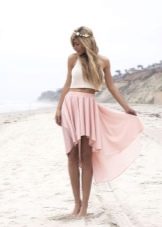 light summer skirt on a slender girl