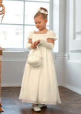 New Year's dress for girls in the empire style on the floor