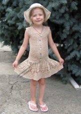 Knitted summer dress for a girl of 5 years