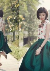 fluffy navy skirt