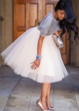 romantic fluffy midi skirt