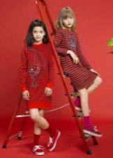 Robe d'hiver rouge pour fille