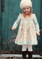 Robe bleue d'hiver pour les filles