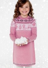 Robe d'hiver en tricot avec un imprimé pour les filles