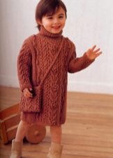 Robe pull d'hiver avec tresses pour filles