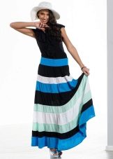 wide color stripe skirt