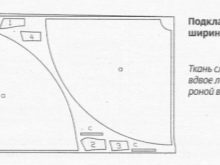 Layout of details of the wedding dress from the lining