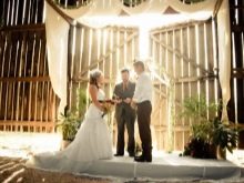 Rustic wedding ceremony