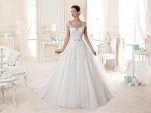 Wedding dress from Nicole Fashion Group with dropped shoulders