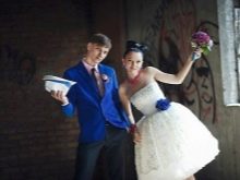 Wedding look in the style of the 60s