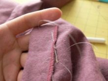 Sewing piping to the dress - step 5