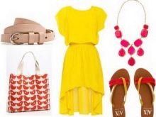 Pink accessories for a yellow dress
