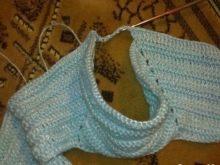 Knitting a yoke on a dress for a girl under one year old - step -5