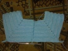 Knitting a yoke on a dress for a girl under one year old - step 6