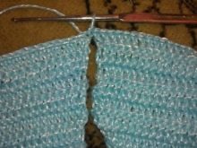 Knitting a yoke on a dress for a girl under one year old - step 7