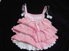 Crochet openwork sundress with ruffles