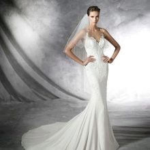 Pronovias Fishnet Top Wedding Dress