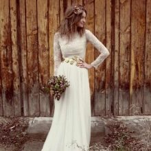 Long Sleeve Rustic Wedding Dress