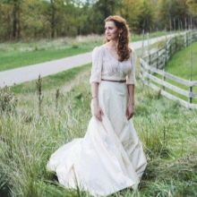 Rustic wedding dress with sleeves