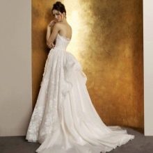 Lush wedding dress with brush train
