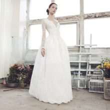Lush wedding dress with a deep neckline