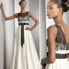 Wedding dress with crochet top